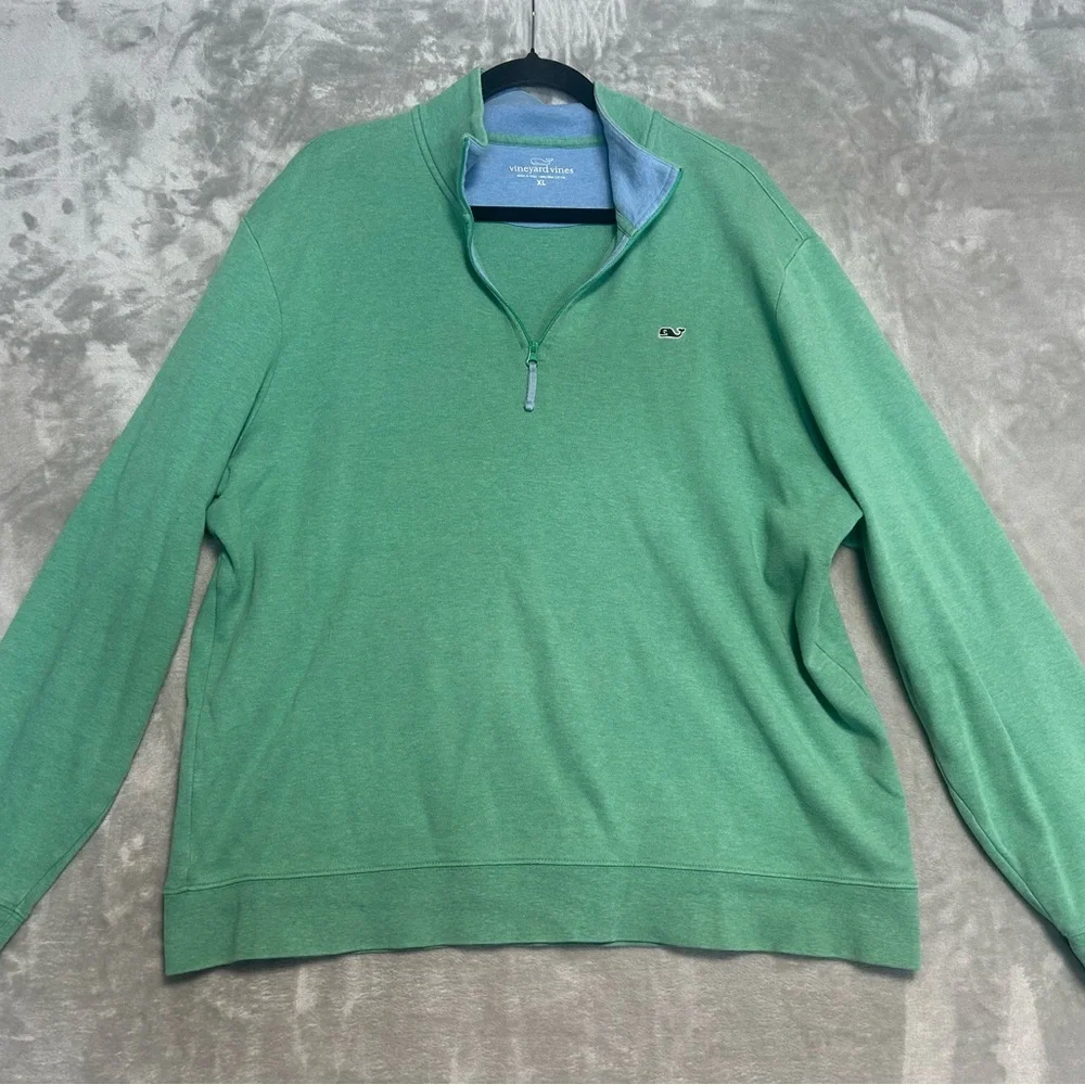 Vineyard Vines 1/4 Zip Pullover Men’s XL Green Golf Preppy Pima Cotton